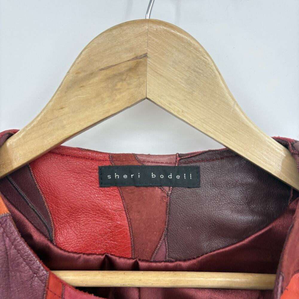 Vintage Suede Leather Patchwork Jacket Small Whim… - image 6